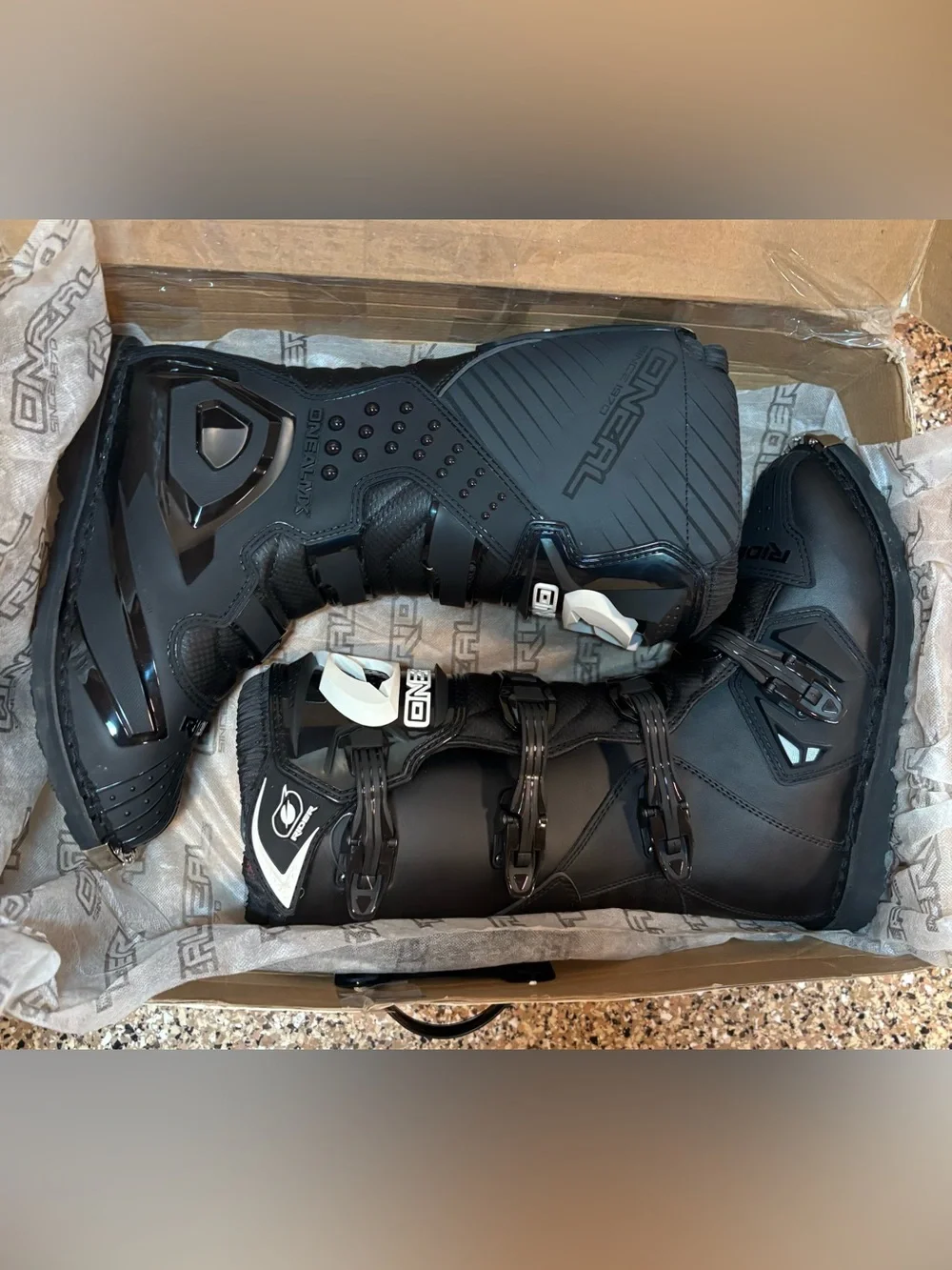 Oneal Rider Pro Size 12 Black Racing Pro Motocross Sport Boots 0325-110 MX
